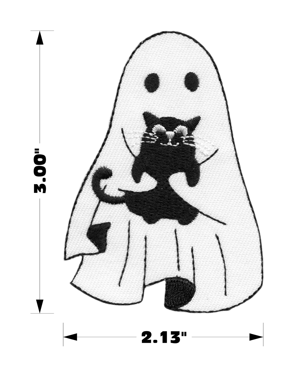 Patch - Spooky Ghost Black Cat Kitten Halloween Horror Goth
