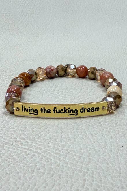 Sassy Coffee Bracelet, Caffeine Lover Gift, Funny Beaded Bracelet, Coffee Addict Jewelry, Gold Tone Bracelet, Gift for Her