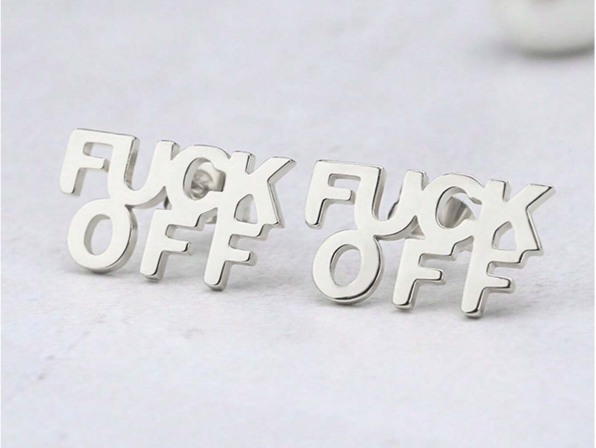 "Fuck Off" Stud Earrings