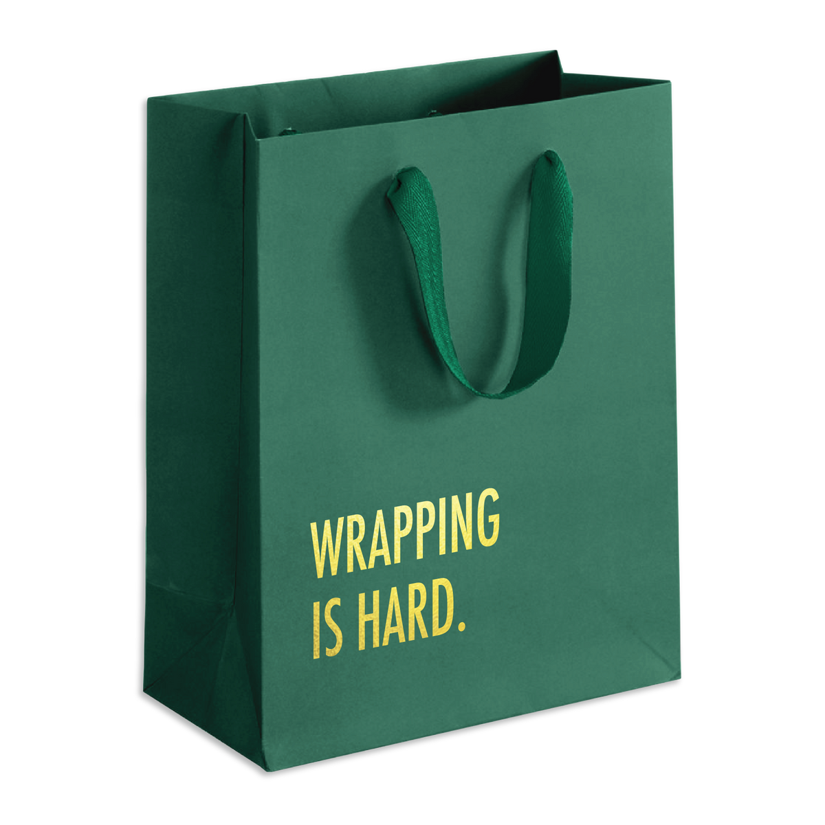 Wrapping is Hard (Green) - Holiday Funny Gift Bag