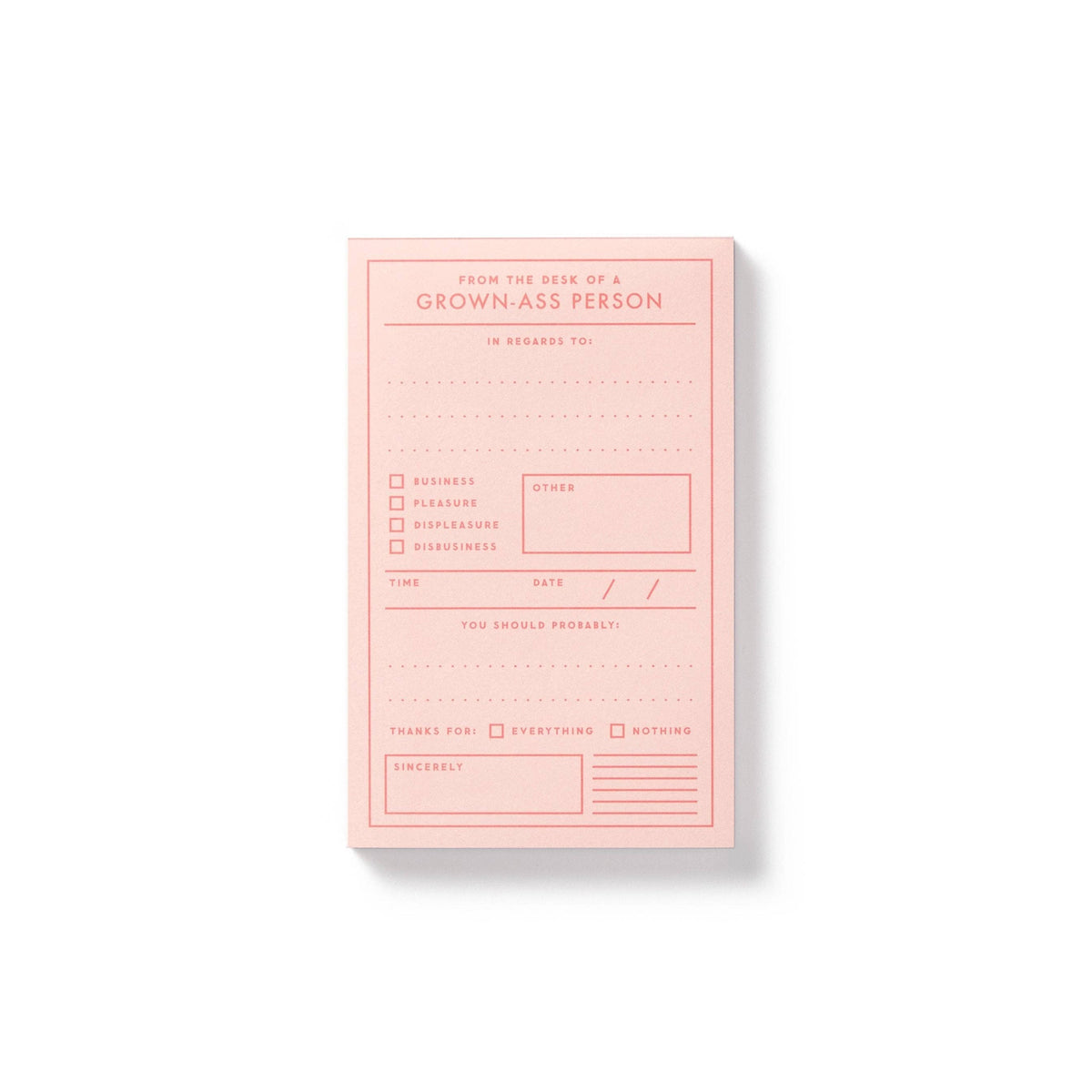 Brass Monkey Grown-ass Person Memo Pad