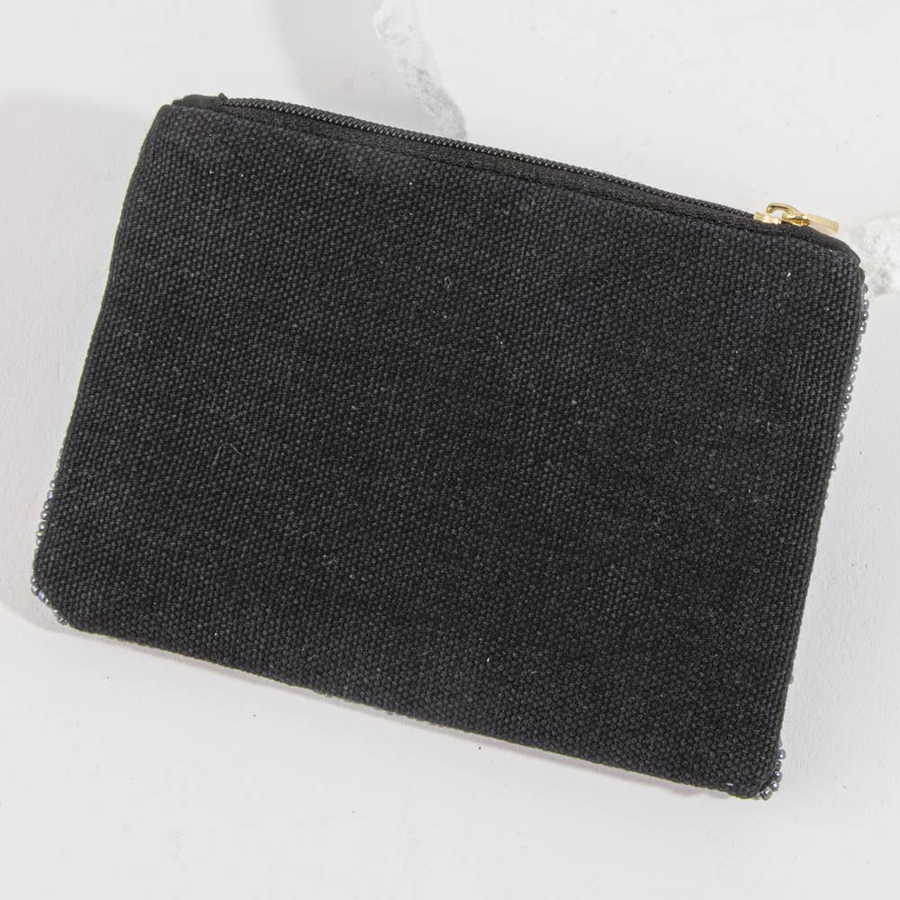 Handmade Softball Mama Beaded Coin Pouch