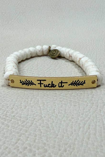 Do Epic Shit Bracelet, Funny Motivational Gift for Her, Blush Beaded Bracelet, Sassy Jewelry, Gold Tone Bracelet, Badass Gift