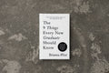 The 9 Things Every New Graduate Should Know - book