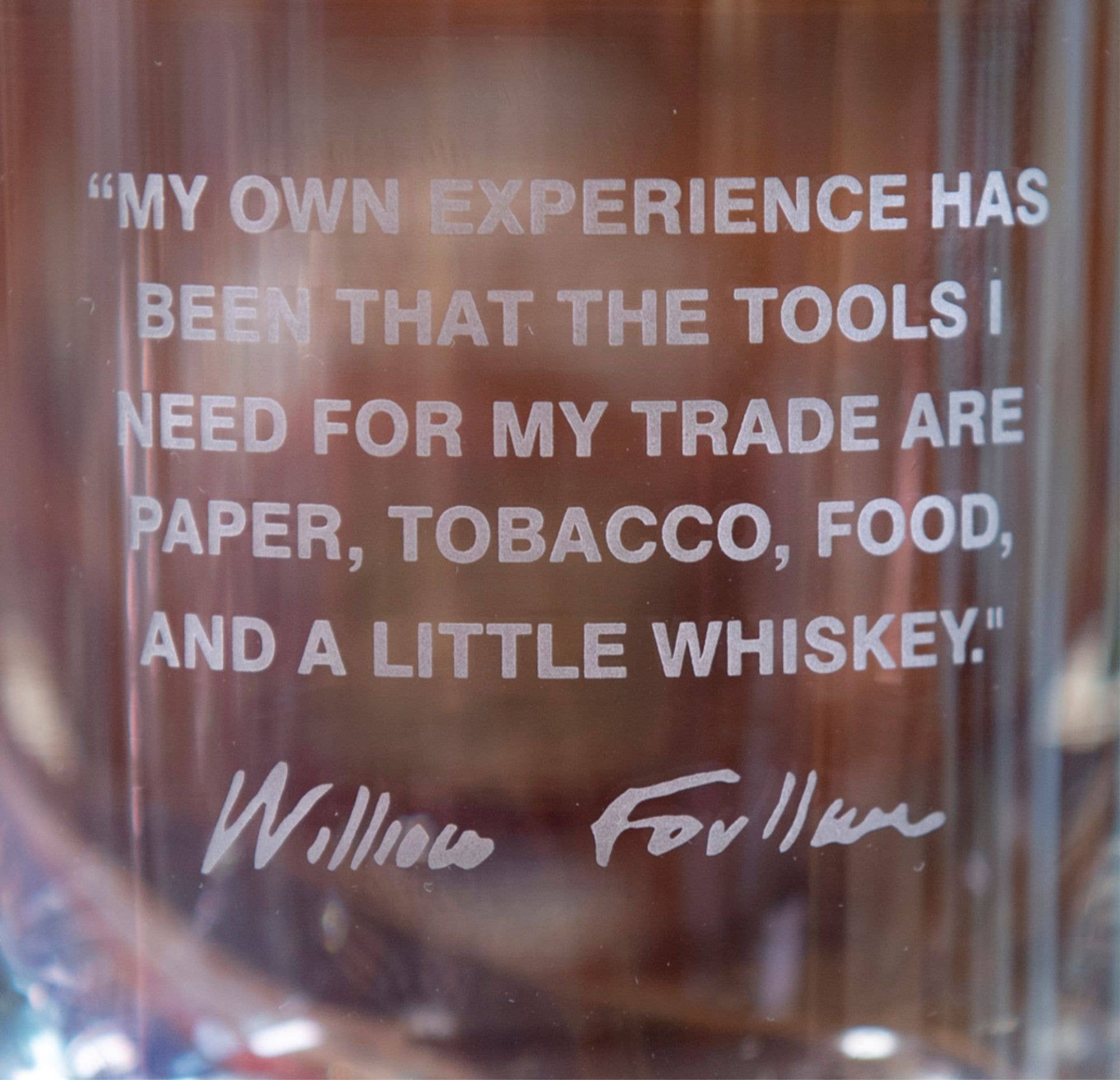 William Faulkner Quote Glass