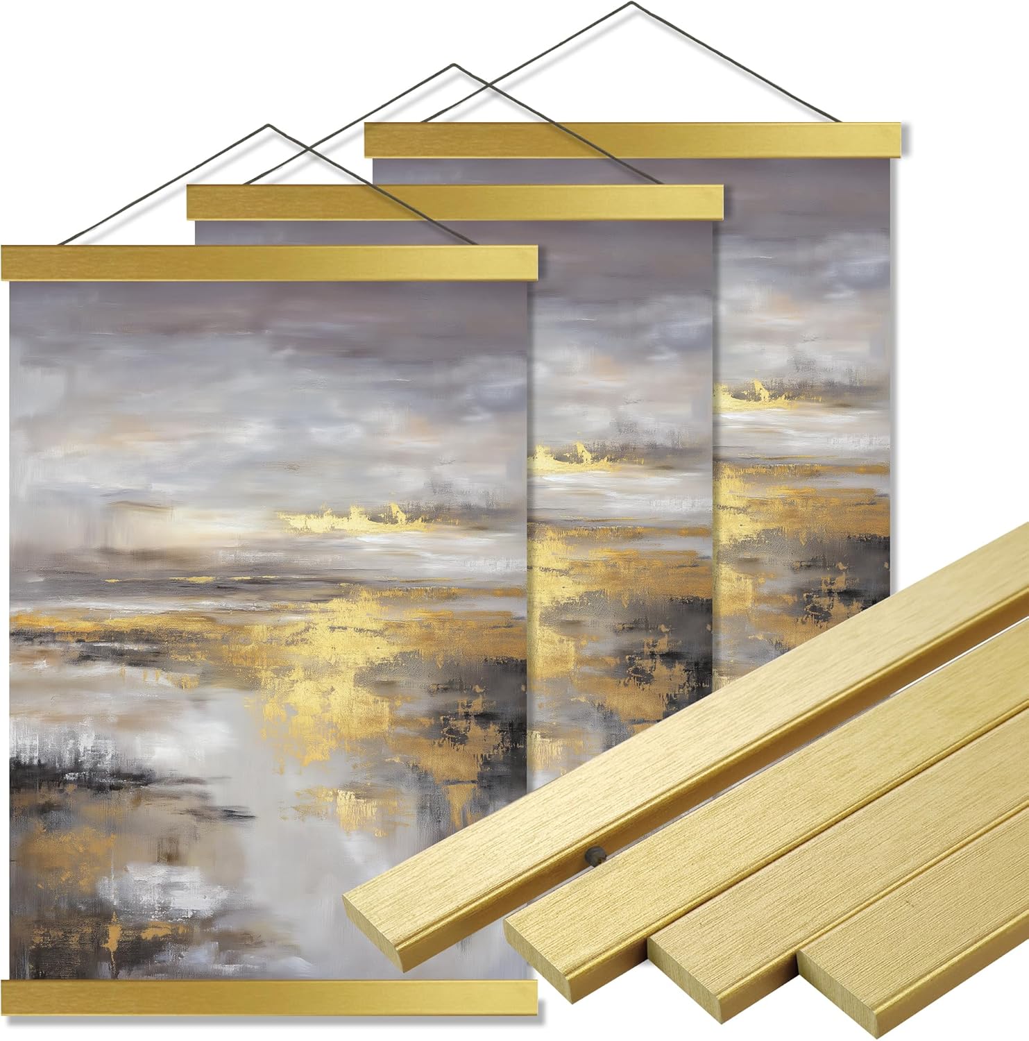 Small Gold Magnetic Poster/Picture Hanger Frame