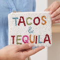 Tacos And Tequila Beaded Coin Purse: MULTI