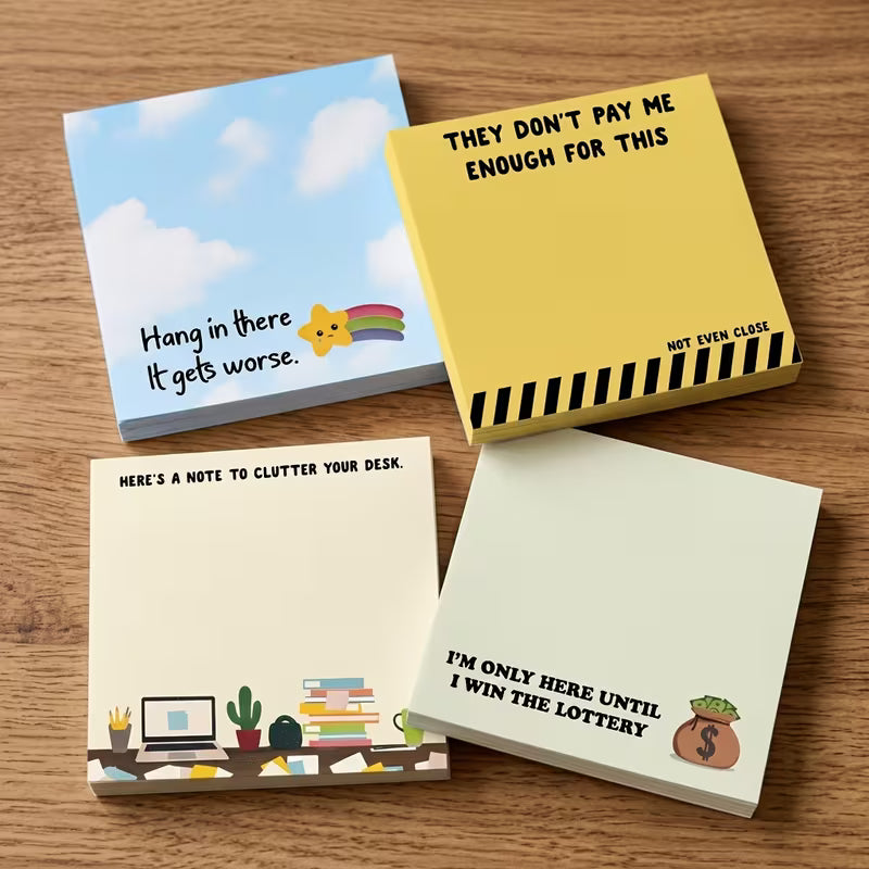 "I'm Only Here Until I Win The Lottery" | Funny Sticky Notes | Cute 3x3 Notepad | Sarcastic Office Supplies | Coworker Gift | Work Humor Sticky Notes | Desk Accessories