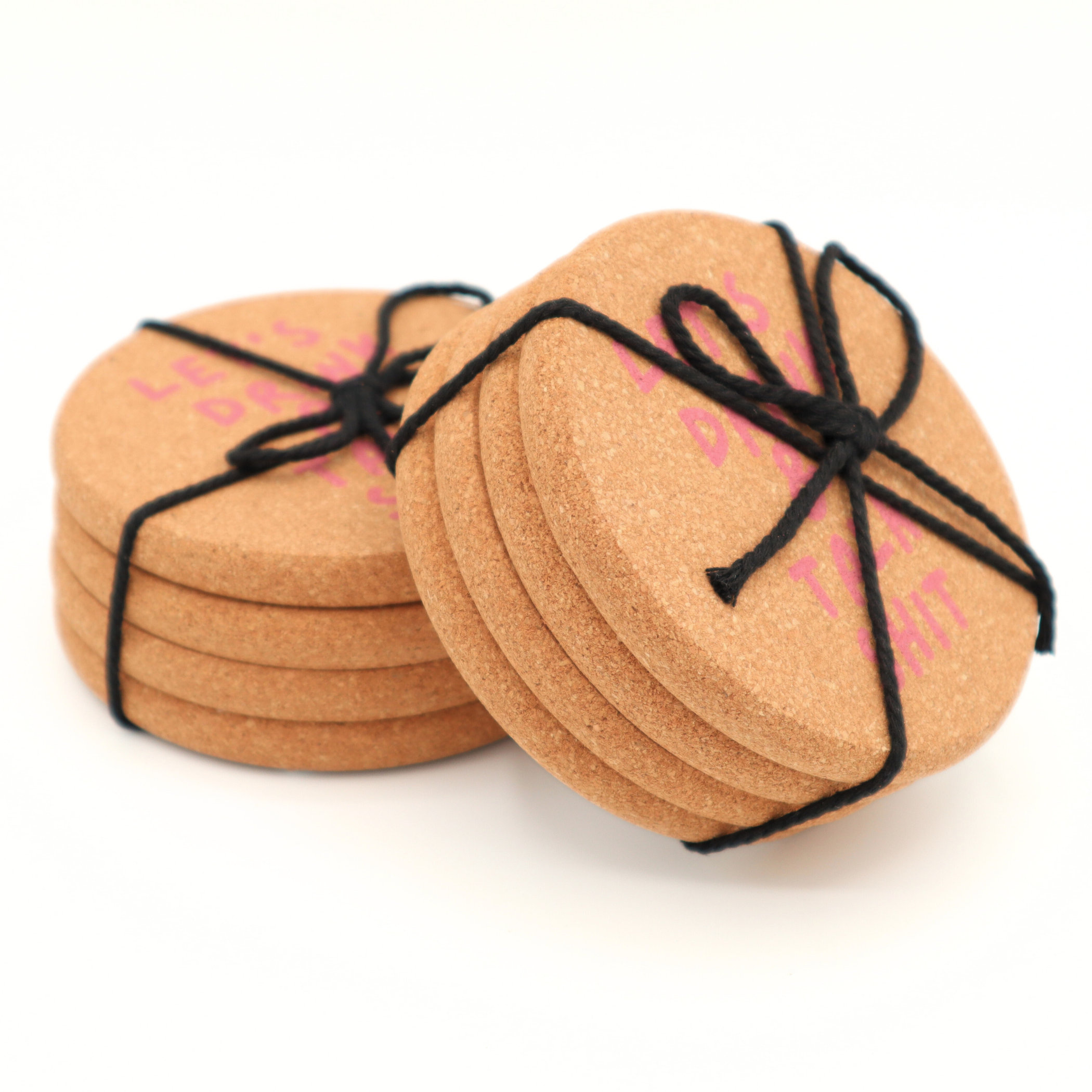Cork Coaster Let's Drink And Talk Shit - Set of Four