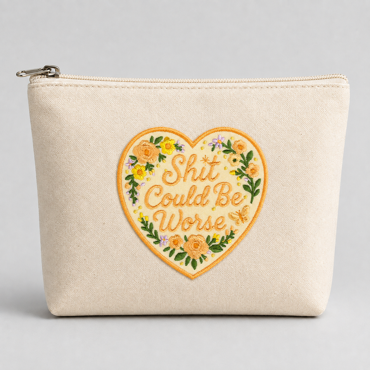 Patch - "Shit Could Be Worse"  Floral Heart Funny Sarcastic: Black & Red
