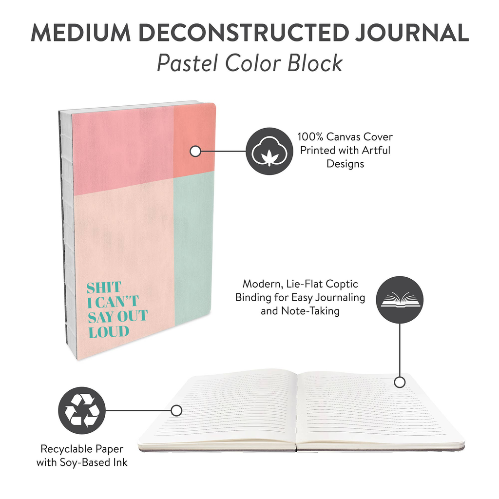Shit I can't say out loud Journal | Pastel Color Block Medium Deconstructed Journal