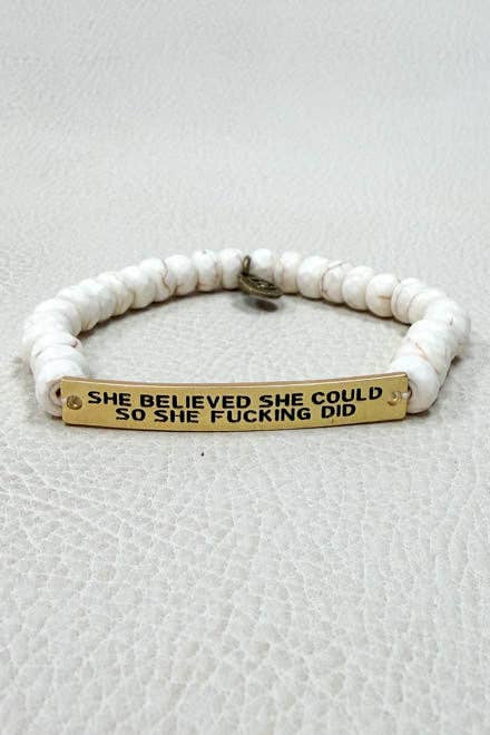 NEW Bronze Wonder Fucking Woman Bracelet, Colorful Beaded Jewelry, Funny Empowerment Gift for Her, Sassy Bracelet, Badass Best Friend Gift