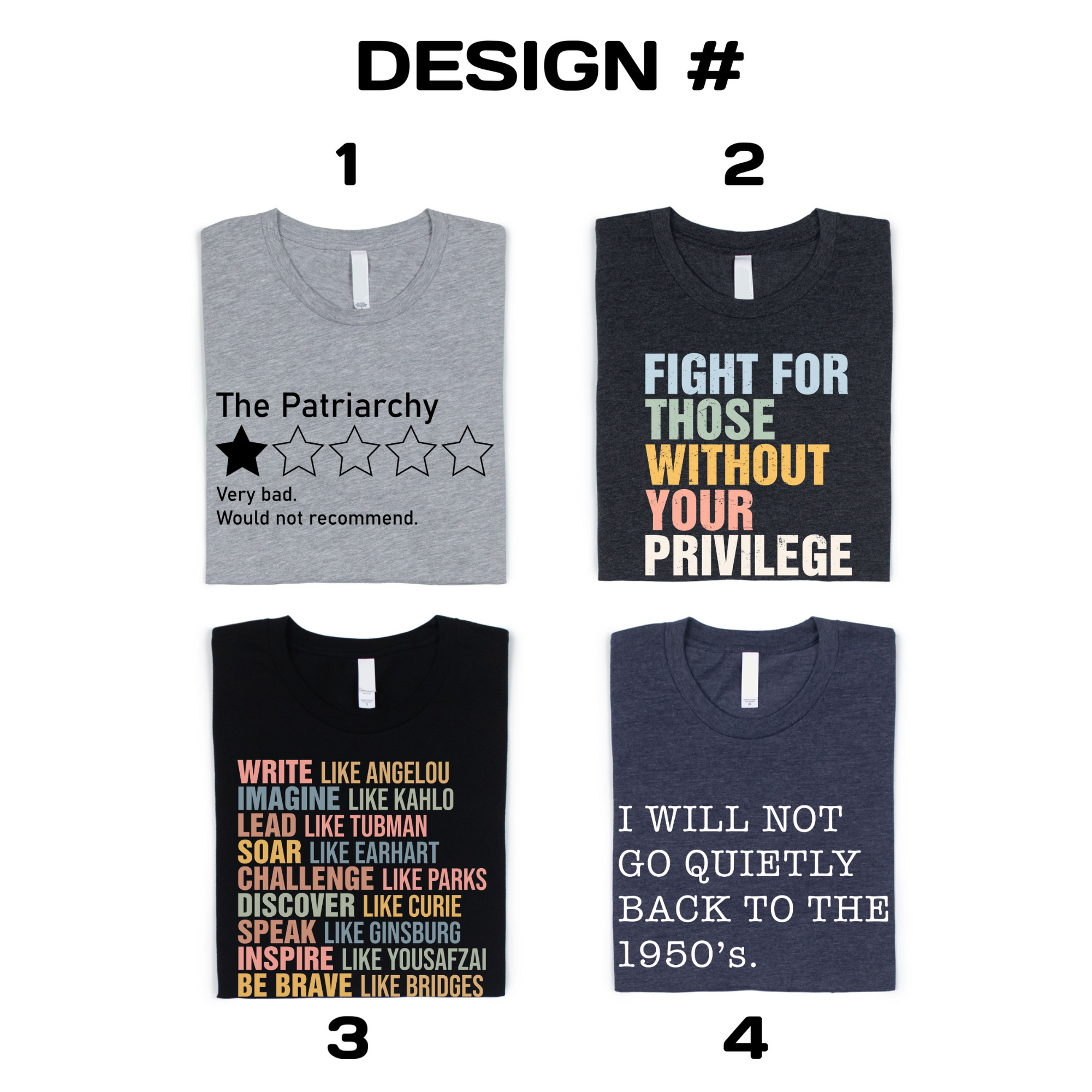 Feminist Shirt: Dark Grey Heather / #3 / L