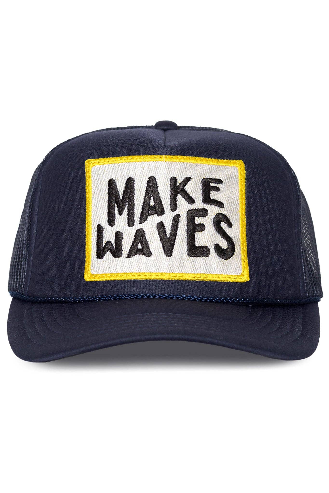 Make Waves Trucker Hat in Navy: Navy