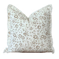 Floral Fringe Throw Pillow | Fleur + Fray Collection: White with Brown Floral PILLOW COVER ONLY