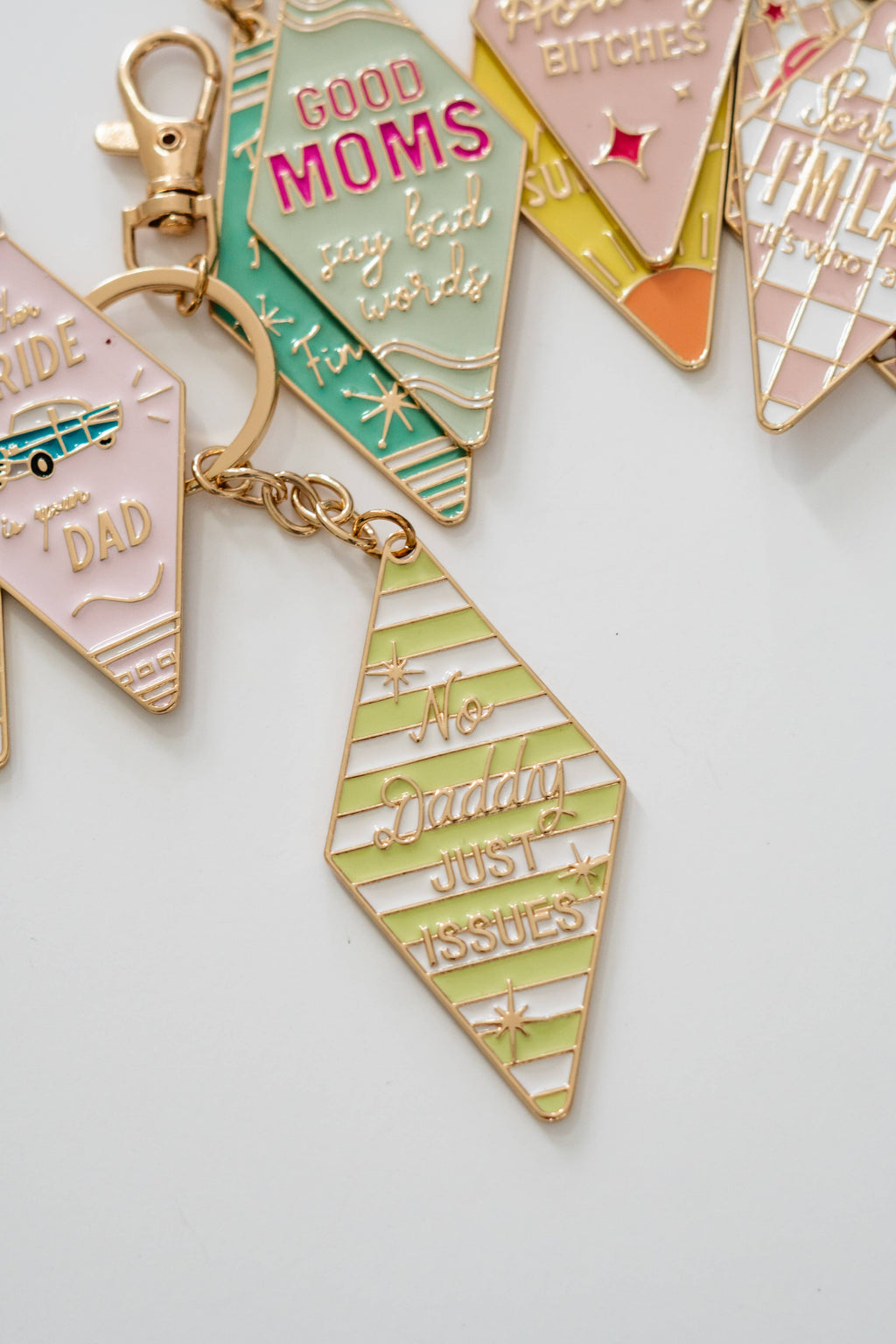 Bag Charm, Motel Keychain, Enamel Keychain, Retro keychain: Good Moms Say Bad Words