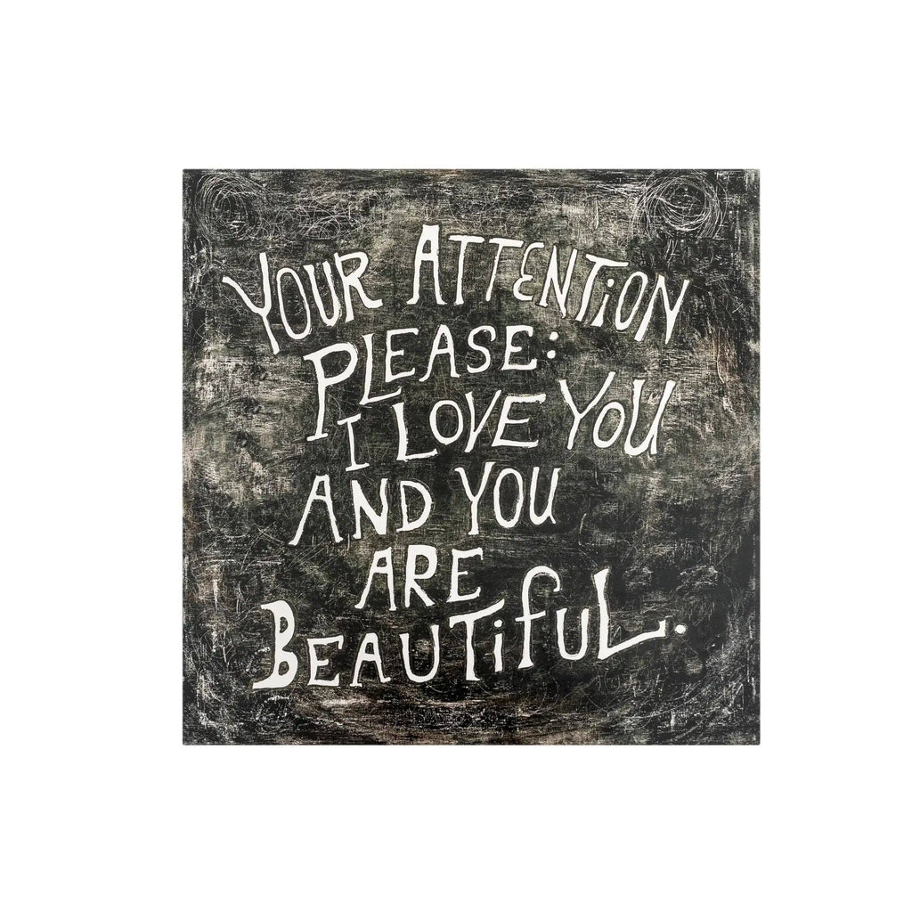 8"x8" Your Attention Please Art Poster