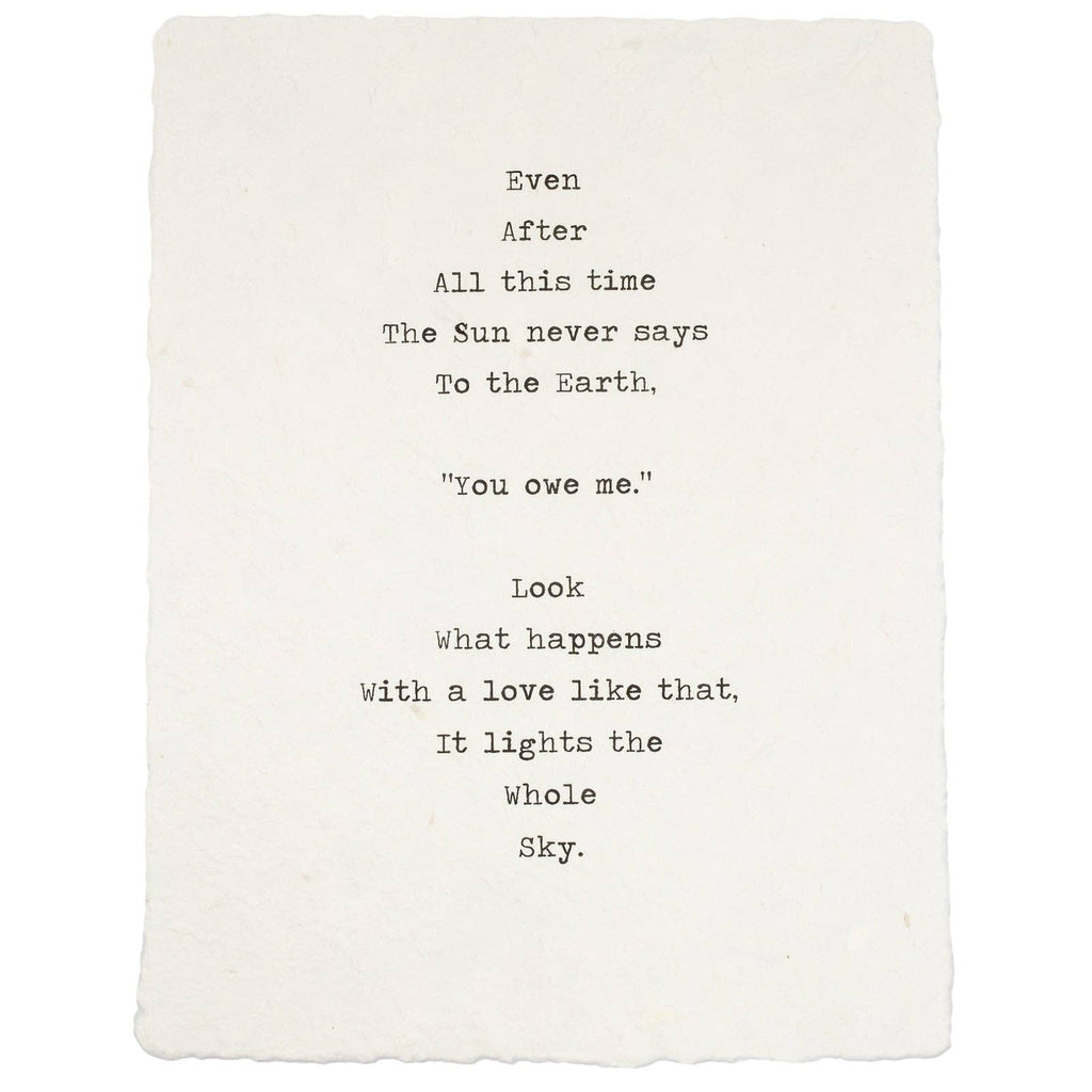 Even After All This Time Handmade Paper Print