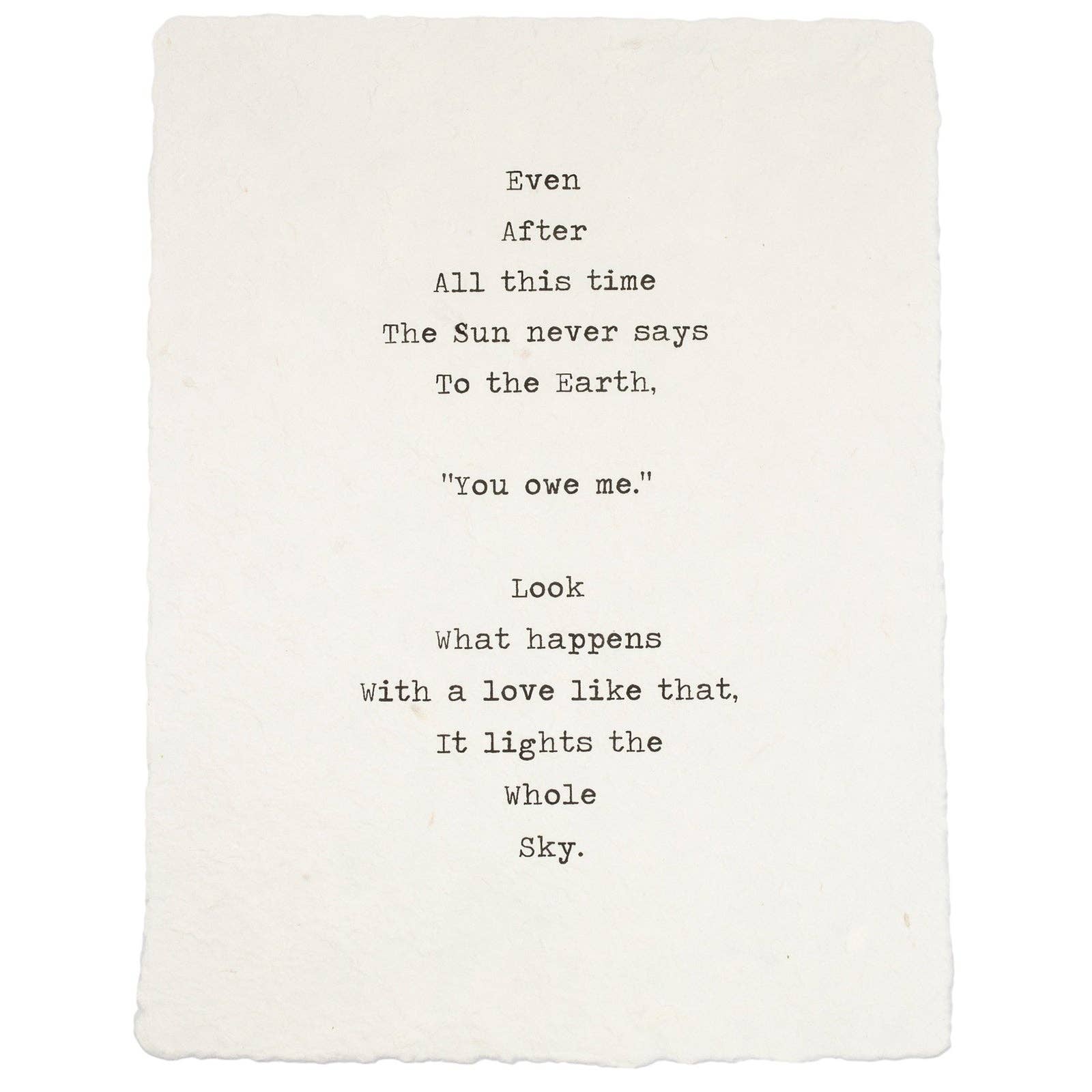 Even After All This Time Handmade Paper Print