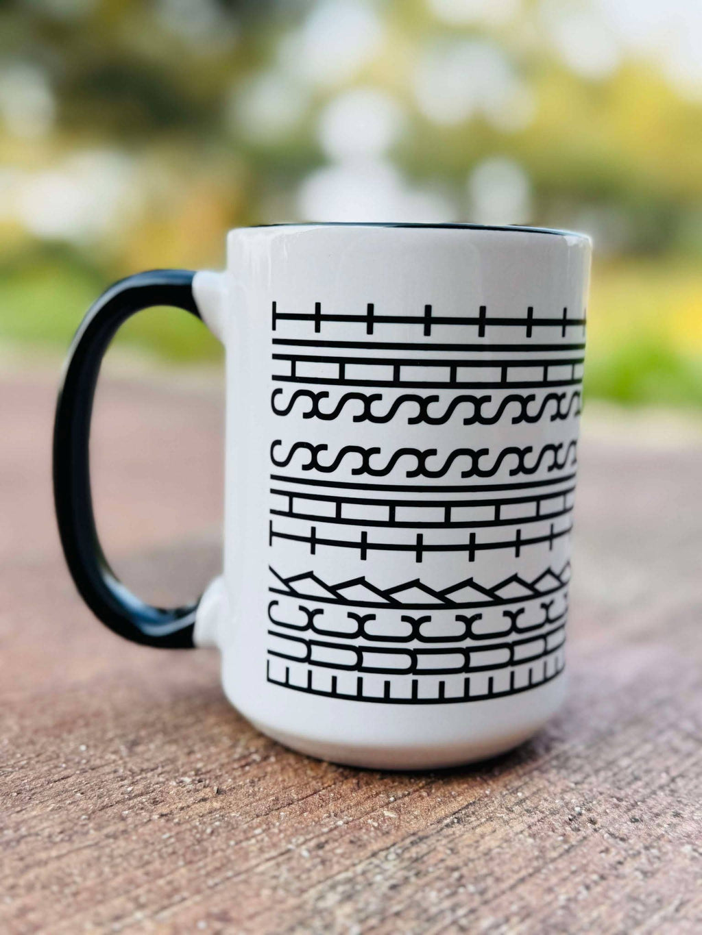 Kiss My Ass Tire Track Mug, Hidden Message Mug / 15oz