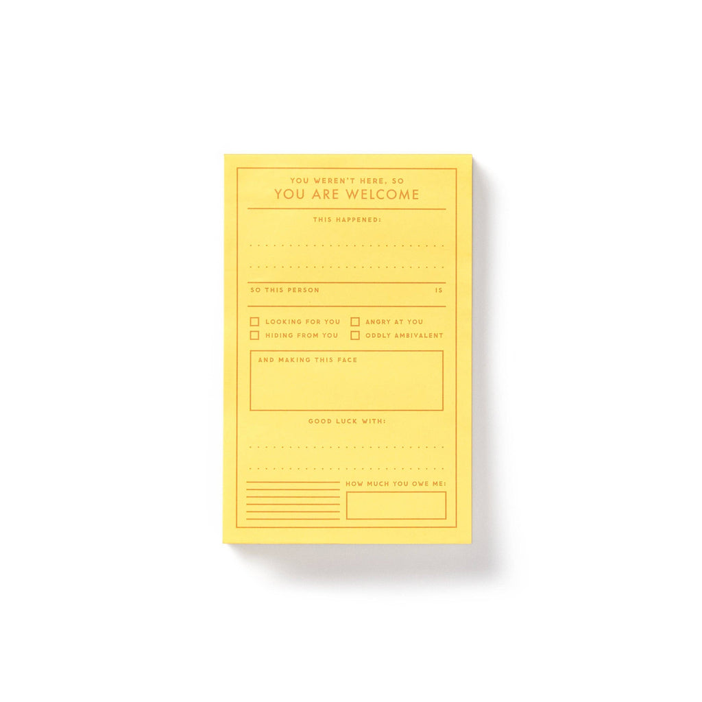 Brass Monkey You Are Welcome Memo Pad