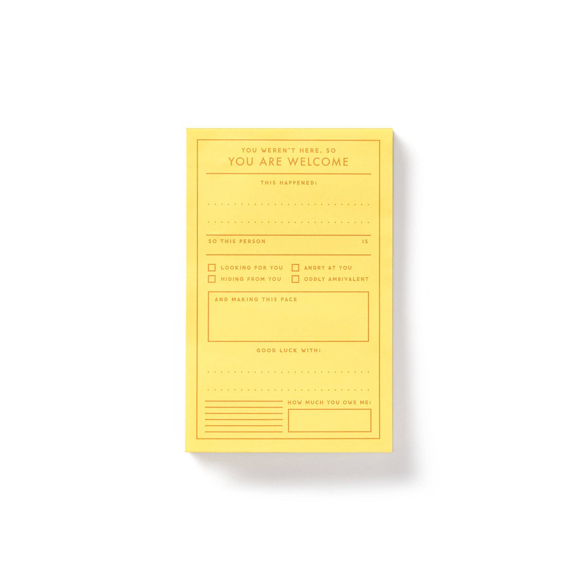 Brass Monkey You Are Welcome Memo Pad