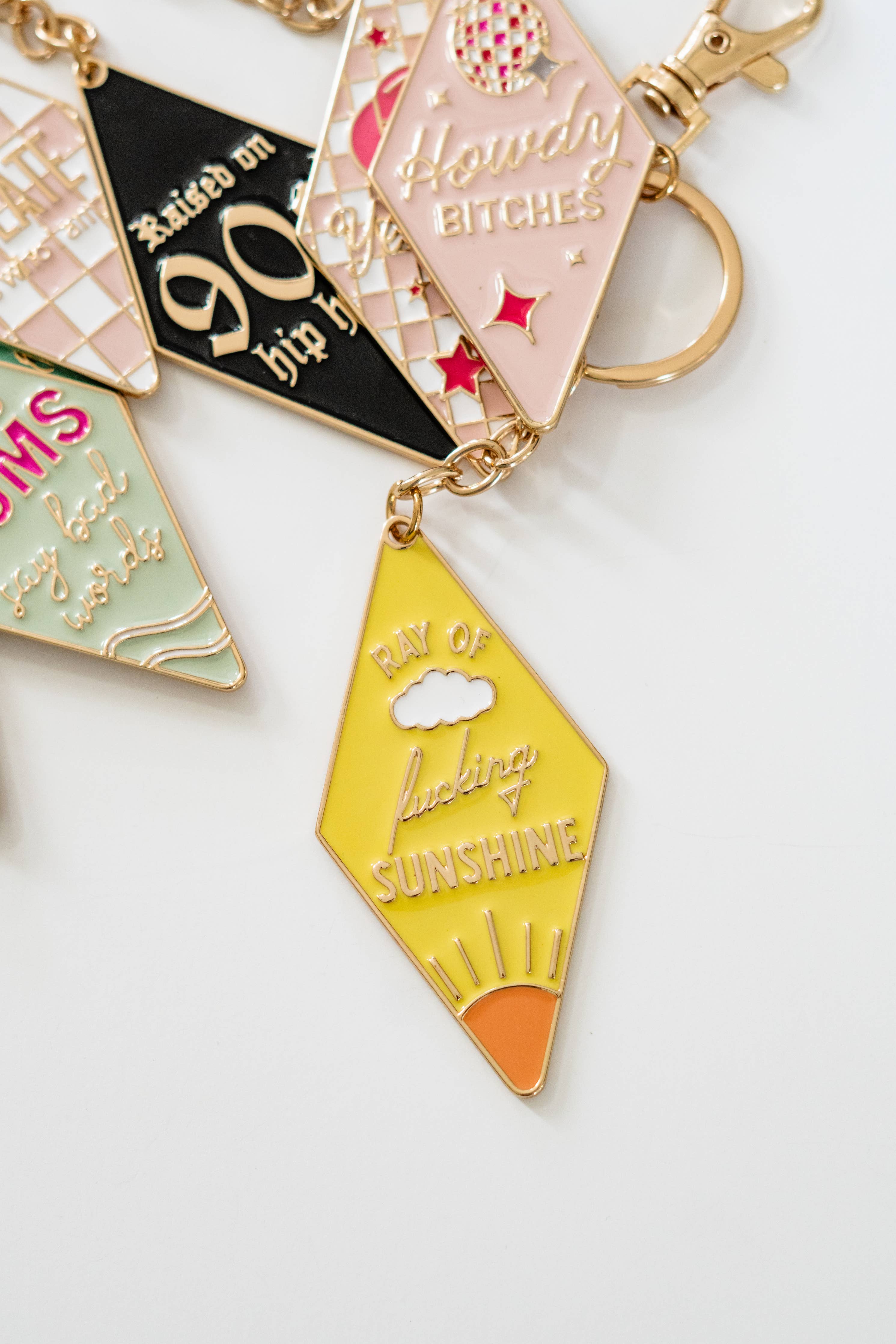 Bag Charm, Motel Keychain, Enamel Keychain, Retro keychain: Sorry I'm Late