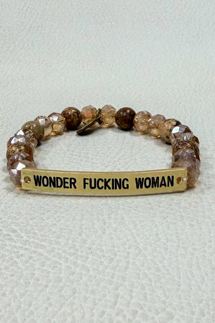 Do Epic Shit Bracelet, Funny Motivational Gift for Her, Blush Beaded Bracelet, Sassy Jewelry, Gold Tone Bracelet, Badass Gift