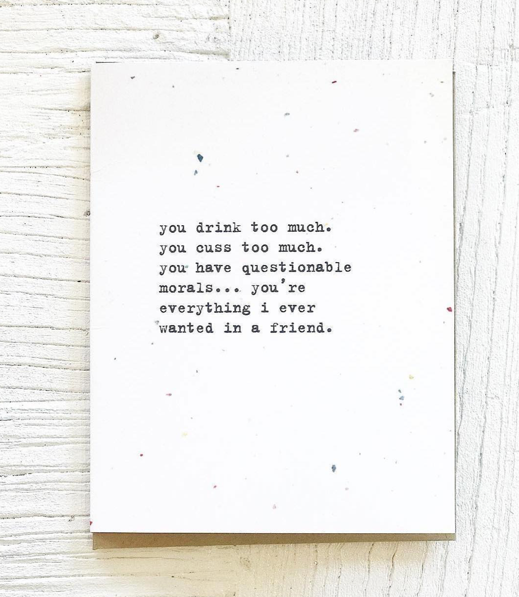 Cuss Funny Friendship Greeting Card