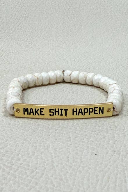 NEW Bronze Manifest That Shit Bracelet, Funny Manifestation Gift, Sassy Beaded Jewelry, Spiritual Gift for Her, Boho Bracelet, Motivational Gift