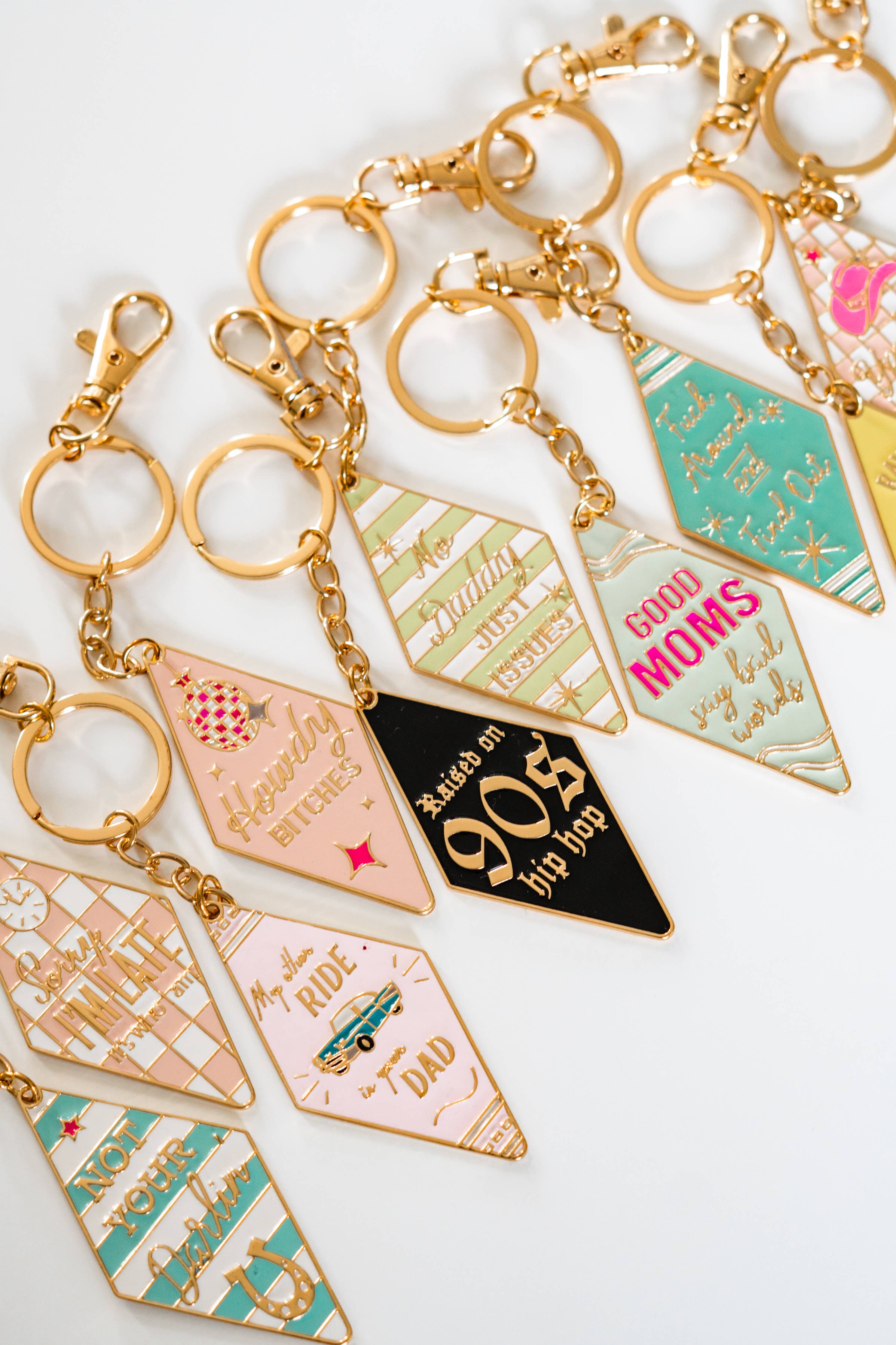 Bag Charm, Motel Keychain, Enamel Keychain, Retro keychain: Good Moms Say Bad Words