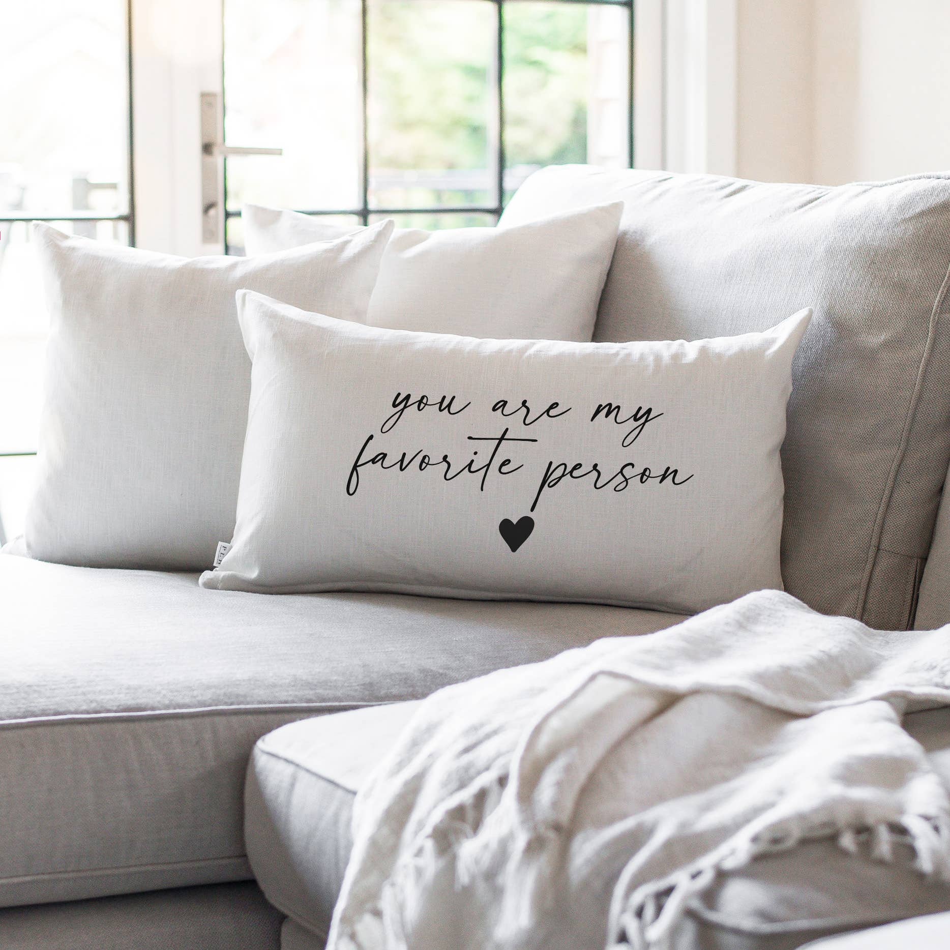 Favorite Person Pillow Cover: Natural / 16" x 26" PILLOW COVER ONLY