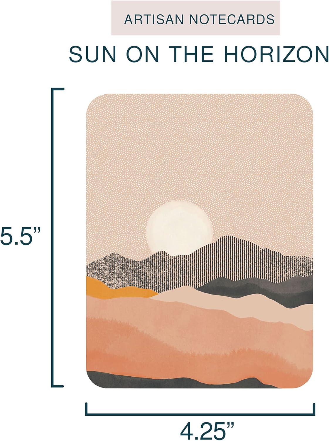 Studio Oh! Sun On The Horizon Artisan Note Cards