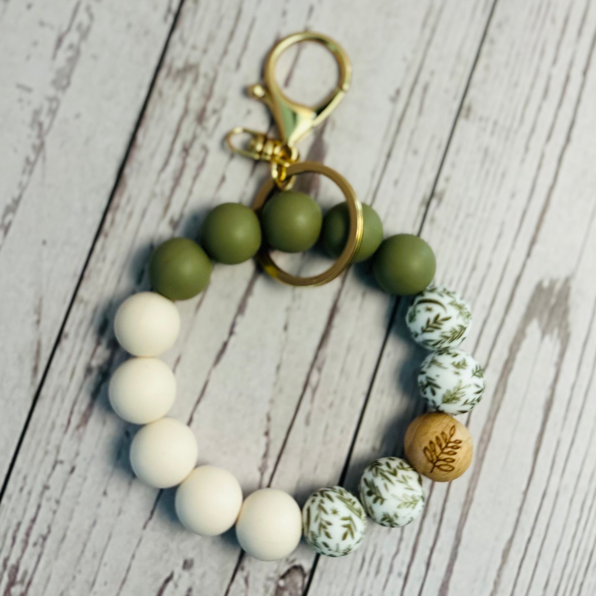 Silicone Beaded Wristlet Keychain