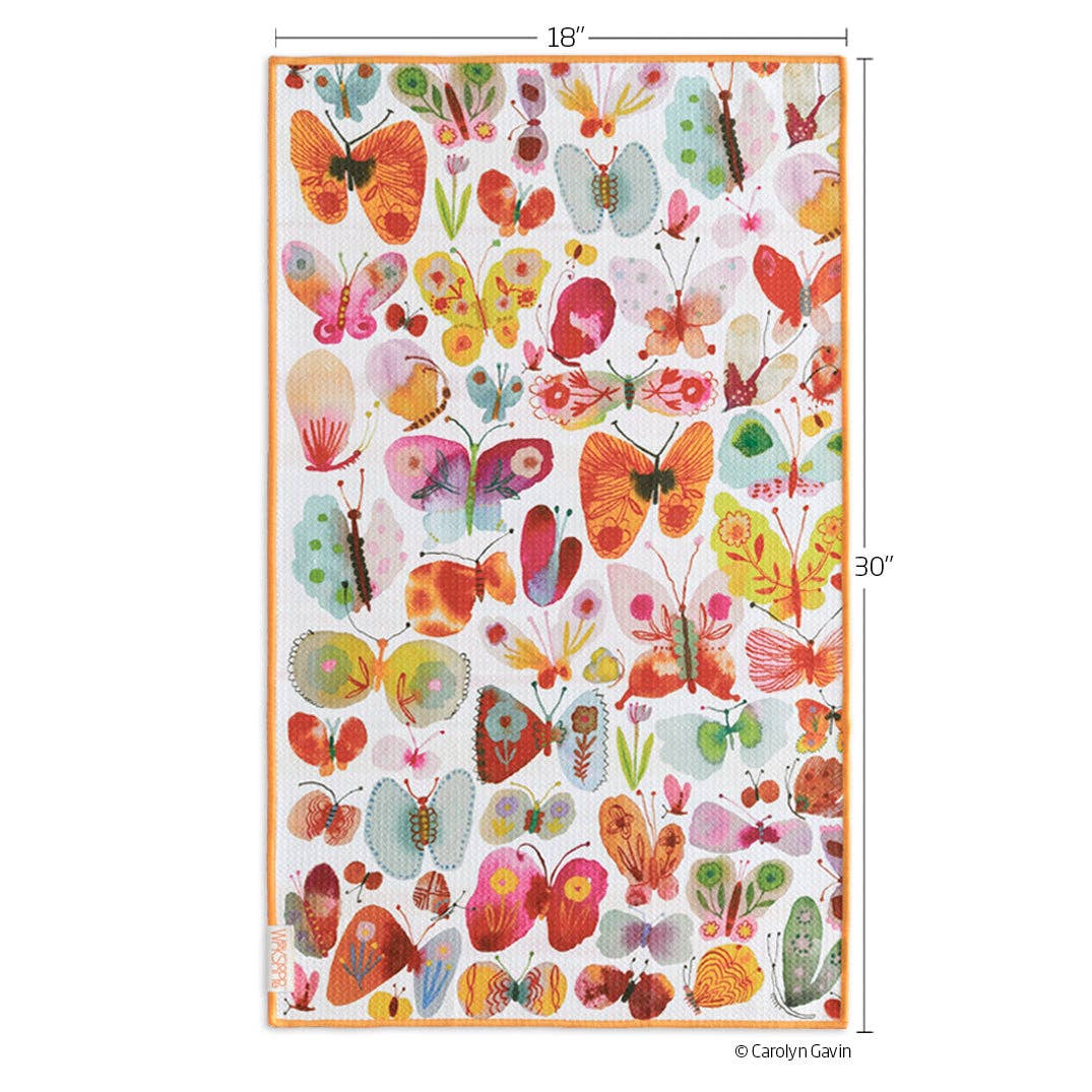 Belize Butterflies Microfiber Towel, Spring Decor and Gift