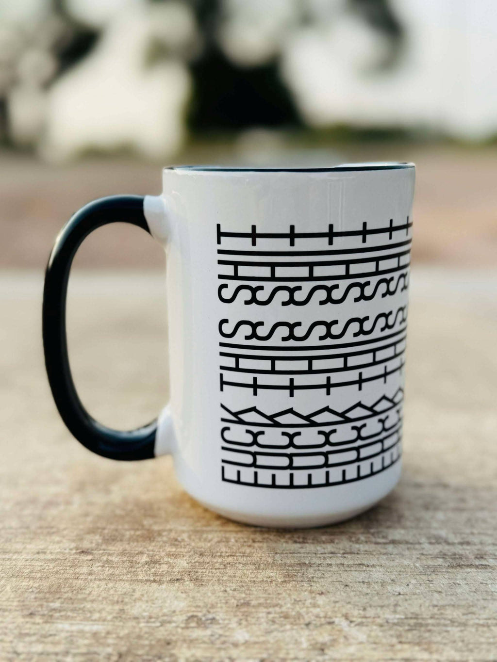 Kiss My Ass Tire Track Mug, Hidden Message Mug / 15oz