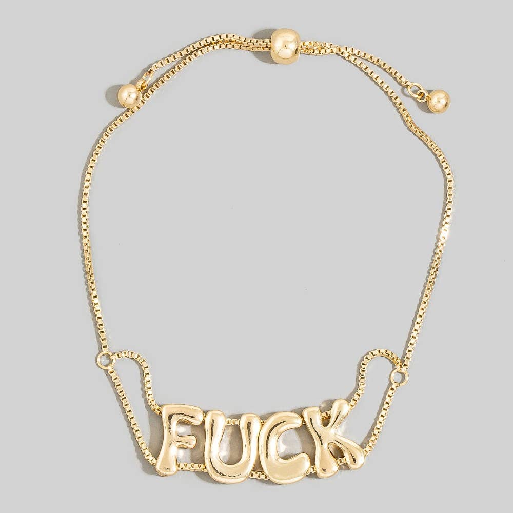 Bubble Letter Adjustable Bracelet: GD