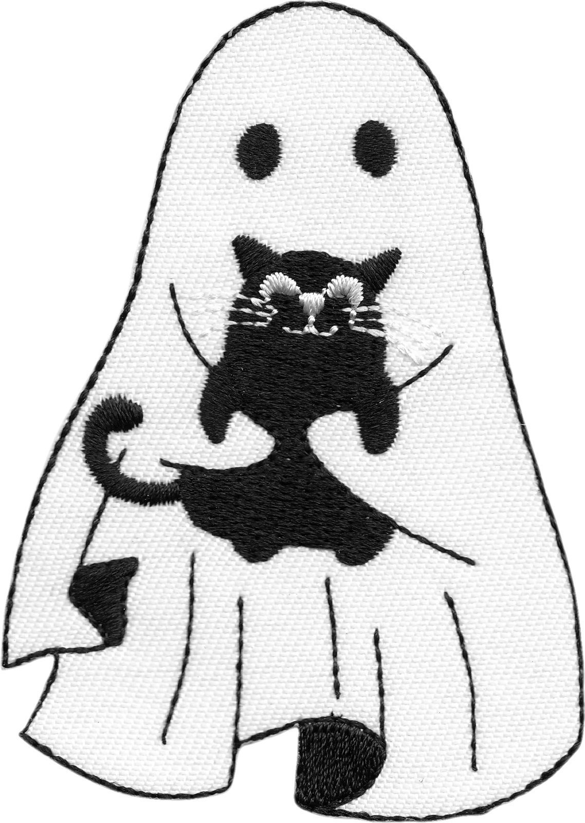 Patch - Spooky Ghost Black Cat Kitten Halloween Horror Goth