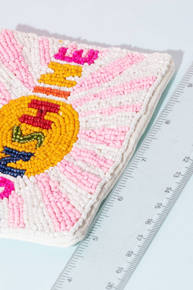 Handmade Sunshine Beaded Coin Purse