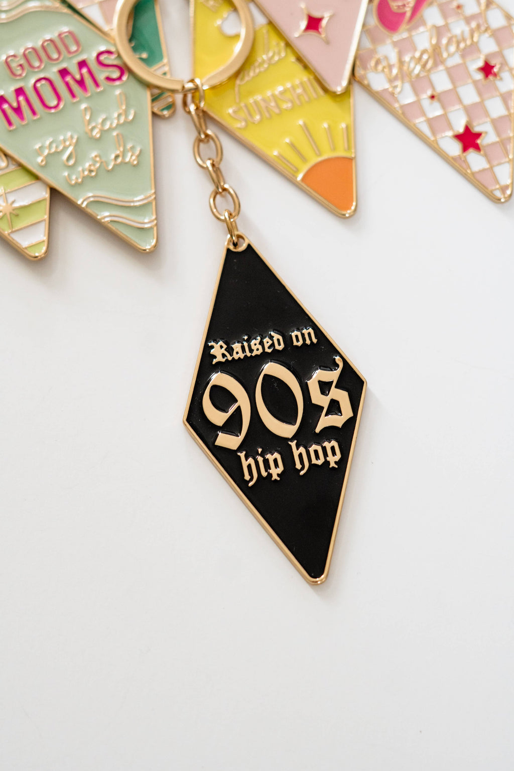 Bag Charm, Motel Keychain, Enamel Keychain, Retro keychain: Raised on 90s Hip Hop