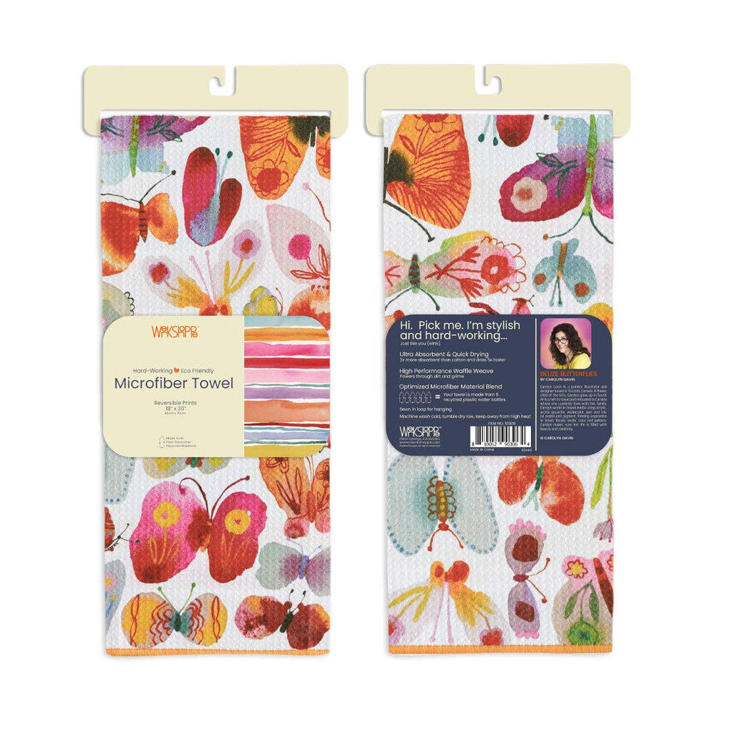 Belize Butterflies Microfiber Towel, Spring Decor and Gift