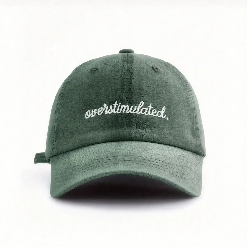 Overstimulated | Women's Washed Baseball Cap | Fashionable Outdoor Retro Street Urban Style Unisex Baseball Cap Curved Brim Dad Hat Sun Hat Suitable for Vacation Beach Travel Hat