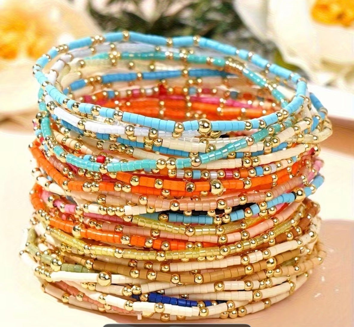 Seed Bead Bracelet | Boho Stretch Bracelet | Stackable Bracelet | Jewelry Gift for Her