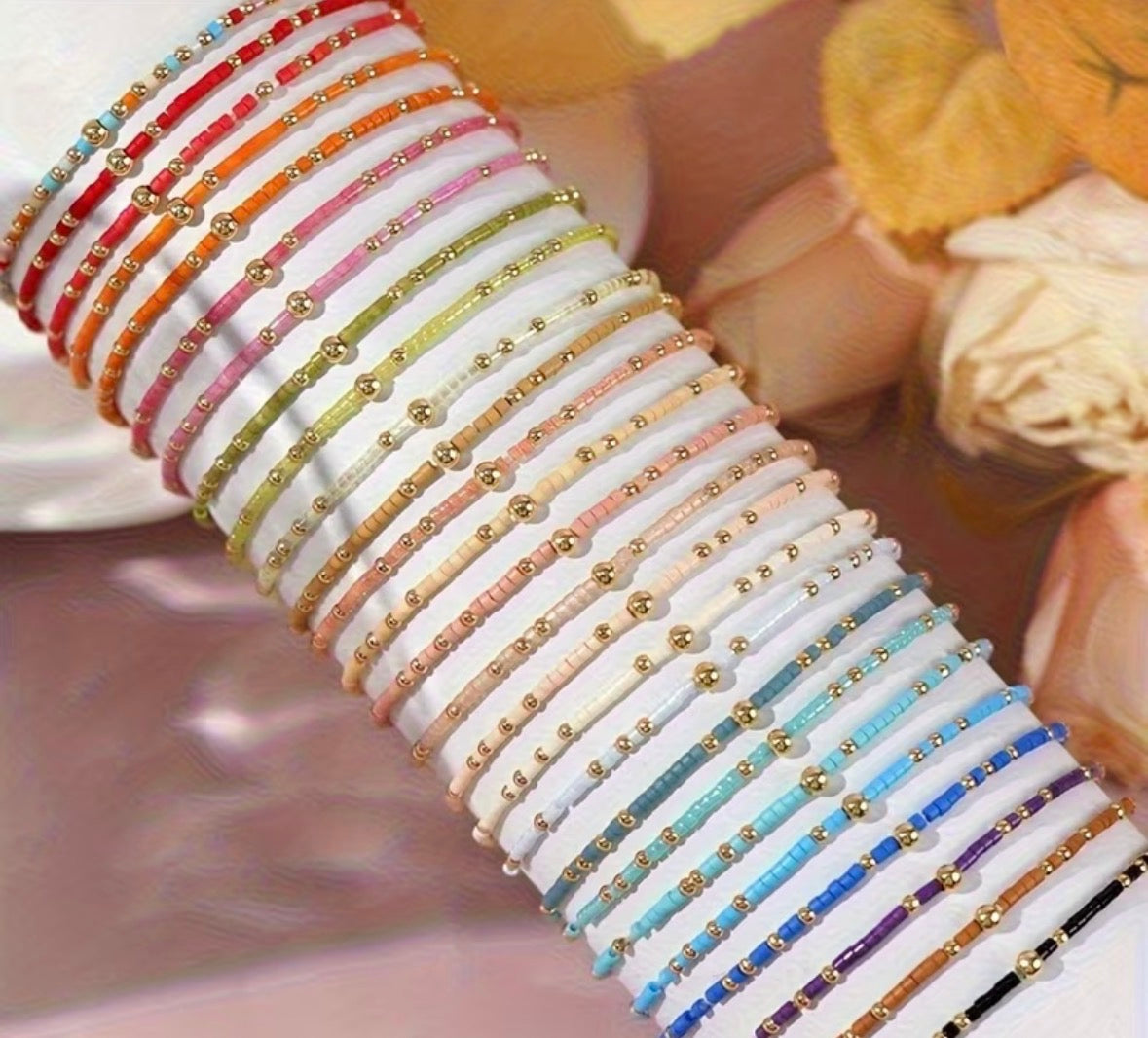 Seed Bead Bracelet | Boho Stretch Bracelet | Stackable Bracelet | Jewelry Gift for Her