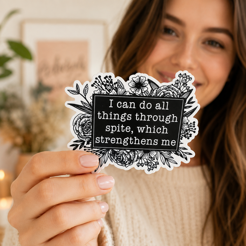 I Can Do All Things Sticker – Funny Vinyl Sticker – Waterproof Laptop Decal