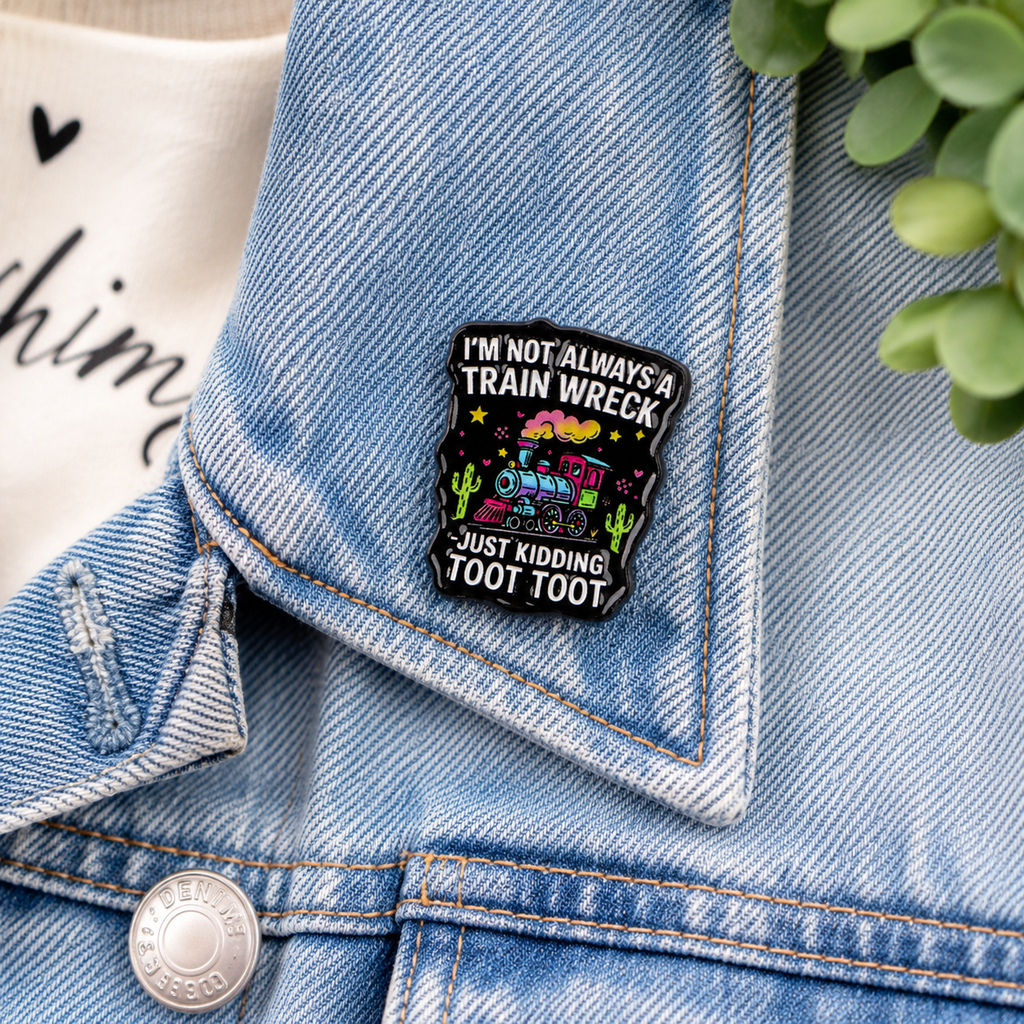 Trainwreck Enamel Pin | Funny Lapel Pin