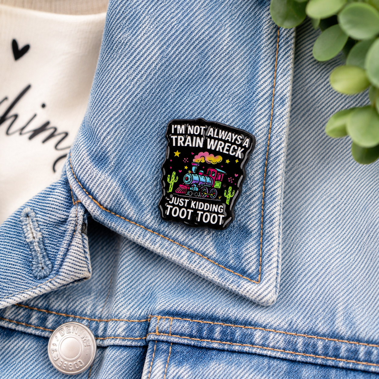 Trainwreck Enamel Pin | Funny Lapel Pin