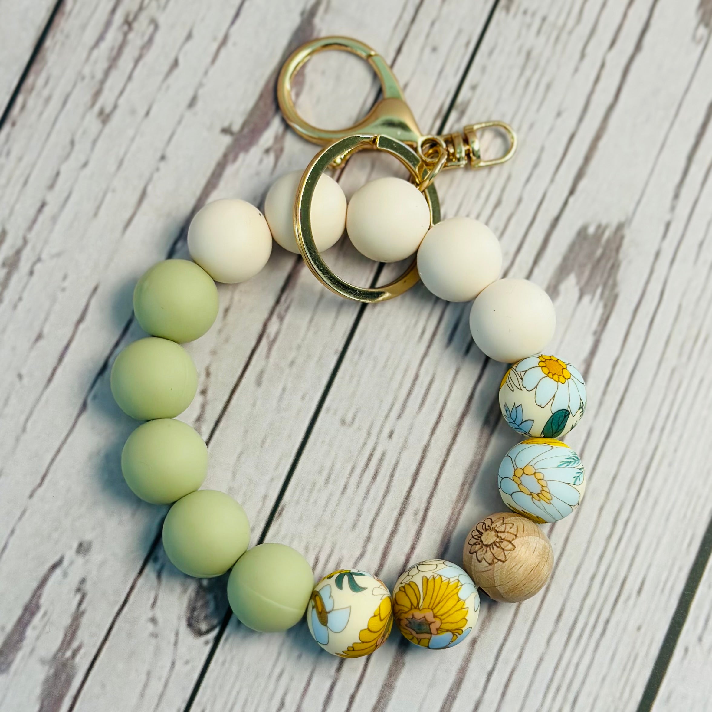 Silicone Beaded Wristlet Keychain