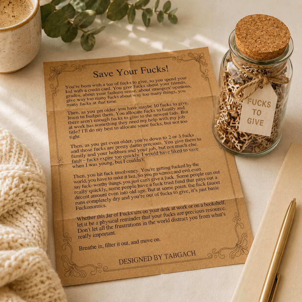 Fucks to Give Jar – Funny Desk Decor Gift for Coworkers, Friends & Anyone Running Low on F*cks