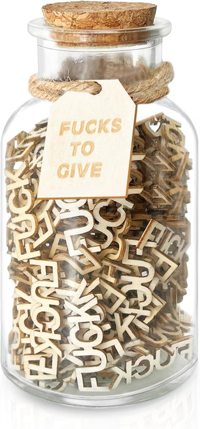 Fucks to Give Jar – Funny Desk Decor Gift for Coworkers, Friends & Anyone Running Low on F*cks